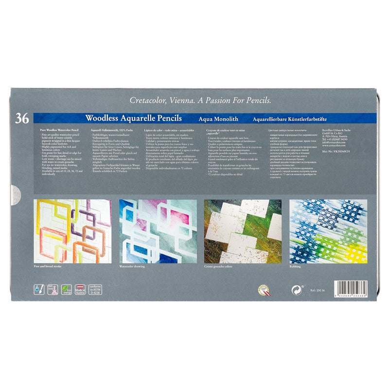 Cretacolor Aqua Monolith Watercolor Pencil Set, 36 Stk, Multi - Image 3